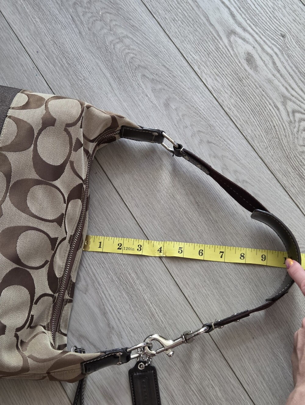 Coach F17434 Signature Stripe Hobo Shoulder Bag, Larger Size With Hang Tag - Picture 13 of 13